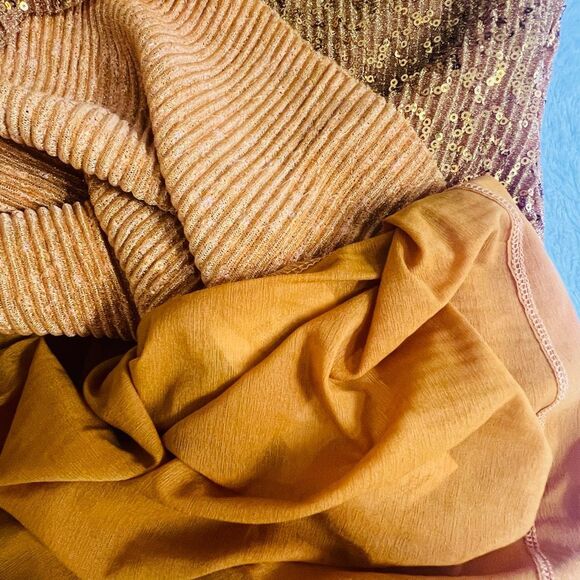 Stine Goya Women's Gold Sequin Straight Mini Odis Dress Size Medium - Picture 15 of 15